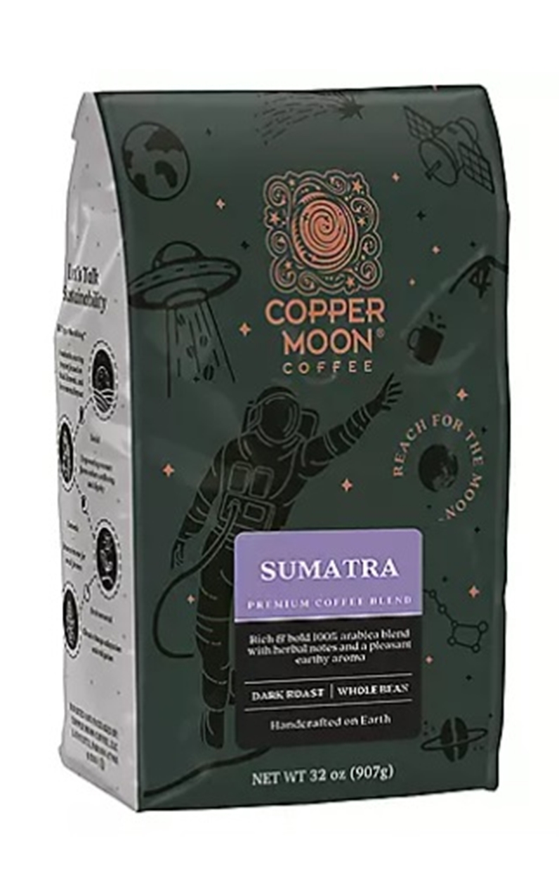 (image for) Copper Moon Coffee Whole Bean Blend Sumatra (32 oz.) - Click Image to Close